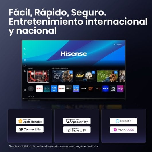 Hisense QLED 43″ 43E7Q 4K Ultra HD Smart TV VIDAA WiFi Dolby Vision HDMI 2.1