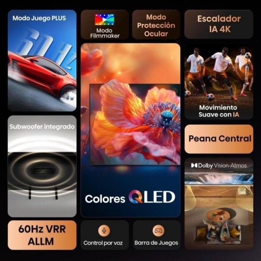 TV Hisense QLED 55A7Q 55" 4K UltraHD 60Hz Smart TV Vidaa Dolby Vision Atmos Subwoofer