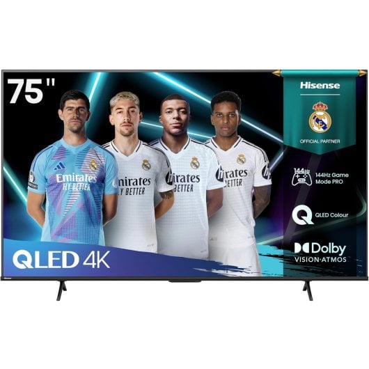 Téléviseur intelligent Hisense QLED 75E7Q Pro 75 pouces 4K 144 Hz Dolby Vision Atmos Gaming Freesync