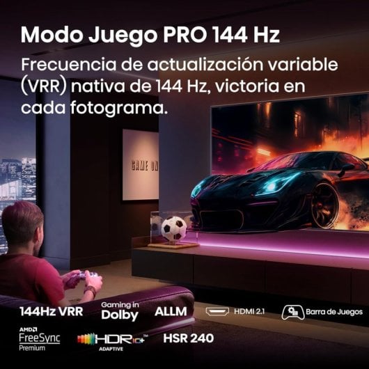 Téléviseur intelligent Hisense QLED 75E7Q Pro 75 pouces 4K 144 Hz Dolby Vision Atmos Gaming Freesync