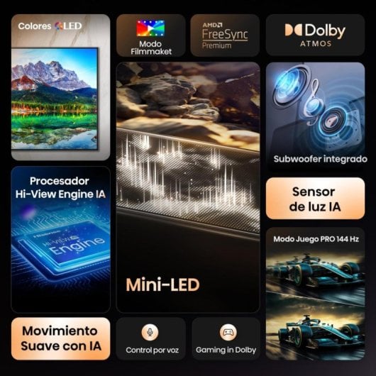 Hisense Mini-LED 50E8Q 50? 4K Full Array Local Dimming QLED Dolby Vision IQ Atmos 144Hz