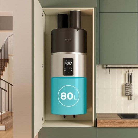 Termo Cecotec 80L mural Aerotermia WiFi Ecrã Táctil Classe A+