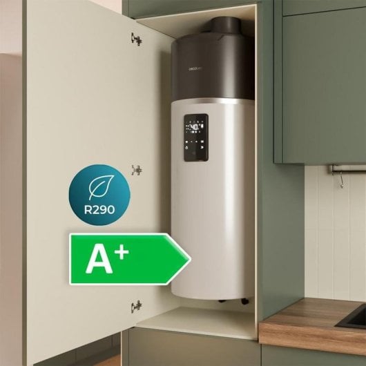 Termo aerotermia Cecotec 100L vertical Wifi touchscreen eficiência A+