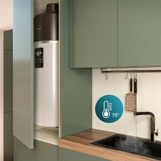 Termo aerotermia Cecotec 100L vertical Wifi touchscreen eficiência A+