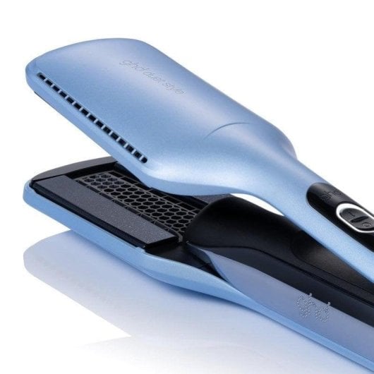 Piastra per Capelli 2 in 1 Ceramica ghd Duet Style Iced Luxe Air-Fusion Spegnimento Automatico Blu