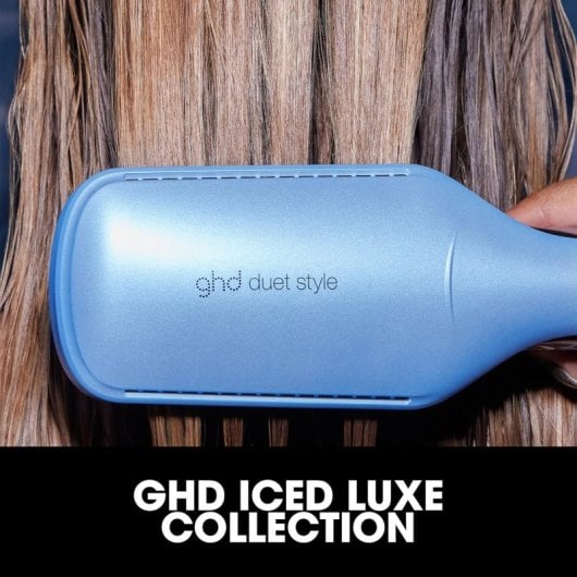 Alisador de Cabelo ghd Duet Style Iced Luxe Air-Fusion 2 em 1 Azul Gélido Cofre