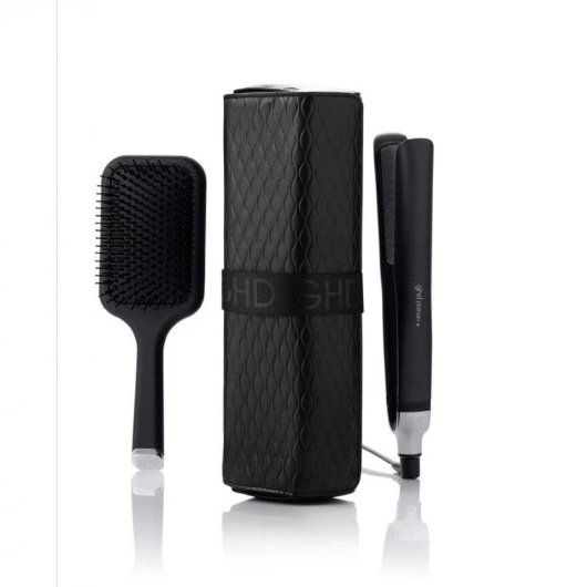 GHD Platinum + Paddle Brush Gift Set Plancha del Pelo 185º + Cepillo de Pala + Bolsa Negro