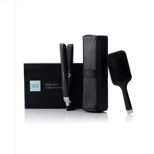 GHD Platinum + Paddle Brush Gift Set Plancha del Pelo 185º + Cepillo de Pala + Bolsa Negro