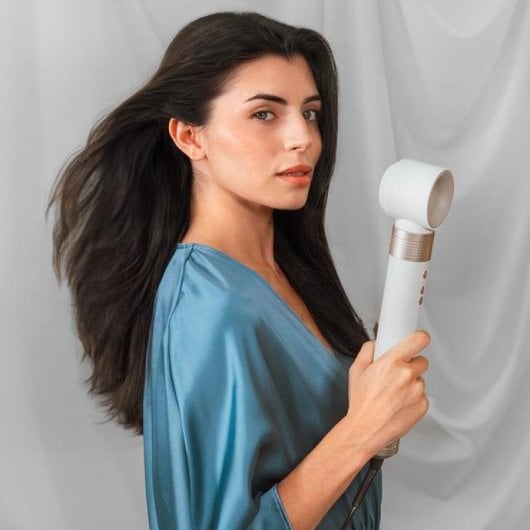 Spazzola ad aria calda Cecotec 1400W 3 velocità 3 funzioni di calore ionico 10 accessori bianco champagne