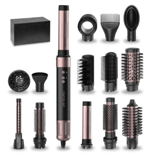 Kit de peluquería Cecotec Bamba CeramicCare 14in1 AirGlam Black 1400W Efecto Coanda Negros