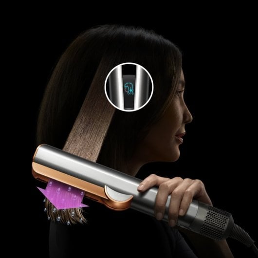 Plancha de pelo Dyson Ceramic Pink/Rose Gold con tecnología de vapor, ajustes LCD y apagado automático
