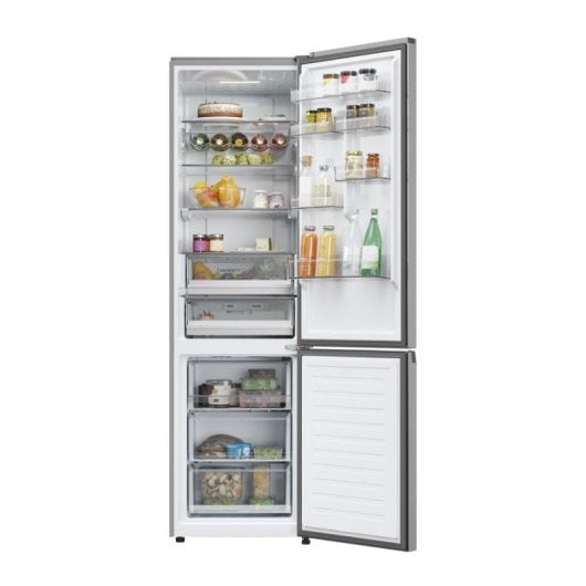 Frigorífico Haier HDPW5620CNPK Combinado 205cm 406L C Prateado Wifi No Frost Inteligência Artificial