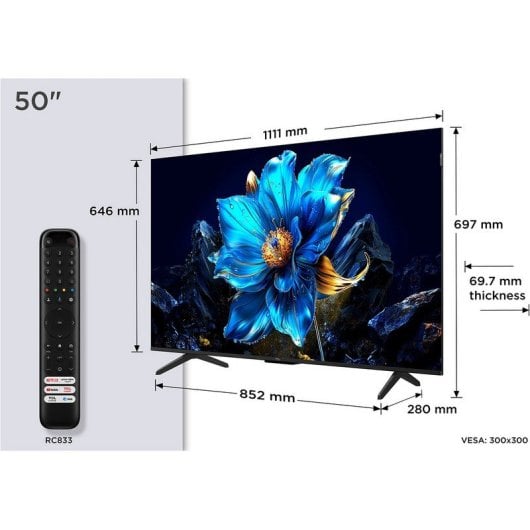 TCL QLED 50" 50P7KUltraHD 4K Dolby Atmos Google TV