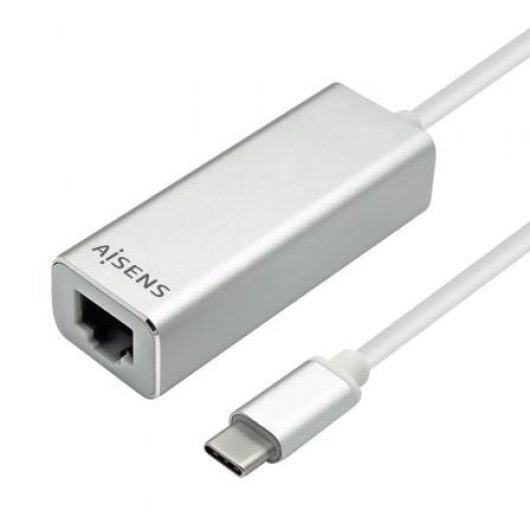 Adaptador AISENS A109-0341 USB-C a RJ45 1000Mbps Gigabit Plata 15cm