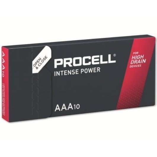 Pila AAA Duracell Procell Intense L03 Pack 10, 1.5V Alcalina 1223mAh Alta Potencia