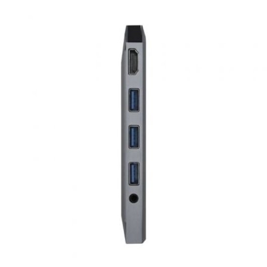 Dock USB-C AISENS ASUC-9P001-GR HDMI 4K/3xUSB 3.0/RJ45 Audio Lector SD Gris