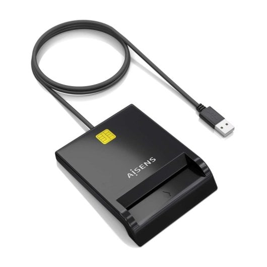 Lector DNI AISENS ASCR-SN06-BK USB 2.0 1m Negro Plug & Play Multiplataforma