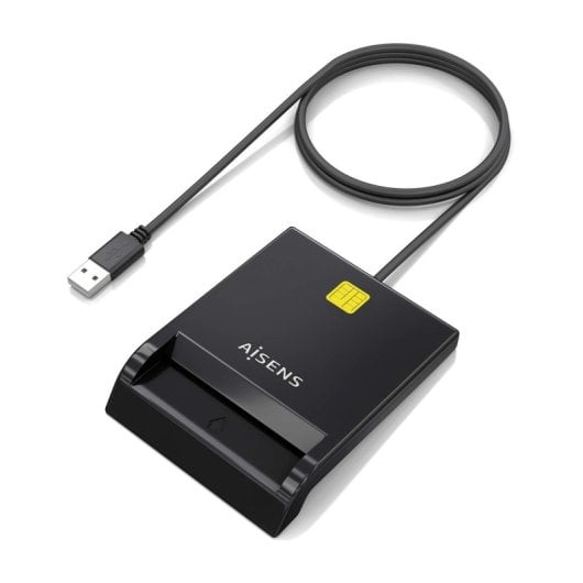 Lector DNI AISENS ASCR-SN06-BK USB 2.0 1m Negro Plug & Play Multiplataforma