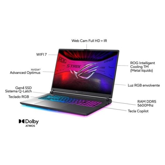 Laptop ASUS ROG Strix G18 G815JMR-S8001 18" Intel Core i7-14650HX 32GB 1TB SSD RTX 5060 Ohne Betriebssystem
