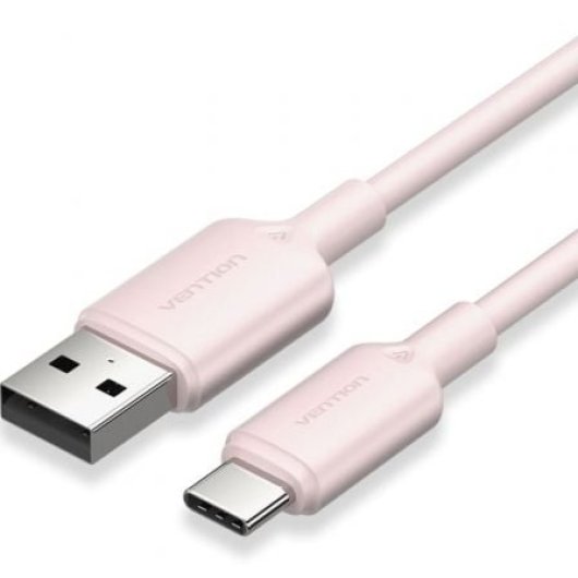 Cable Vention CTQPF USB 2.0 Tipo-C a USB-A 1m 60W 480Mbps Rosa