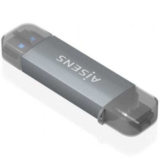 Lector de Tarjetas AISENS ASCR-2AC08-GR USB 3.2 Gen 1 USB-A USB-C SD microSD MMC Gris
