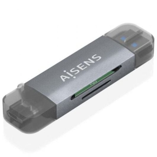 Lector de Tarjetas AISENS ASCR-2AC08-GR USB 3.2 Gen 1 USB-A USB-C SD microSD MMC Gris