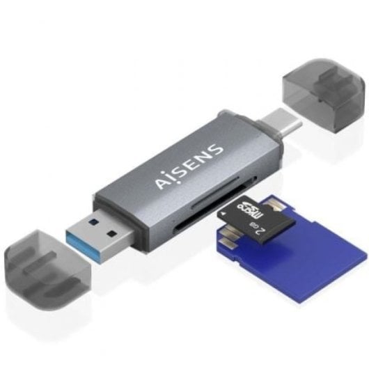 Lector de Tarjetas AISENS ASCR-2AC08-GR USB 3.2 Gen 1 USB-A USB-C SD microSD MMC Gris
