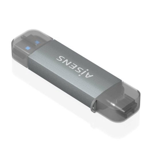Lector de Tarjetas AISENS ASCR-2AC08-GR USB 3.2 Gen 1 USB-A USB-C SD microSD MMC Gris