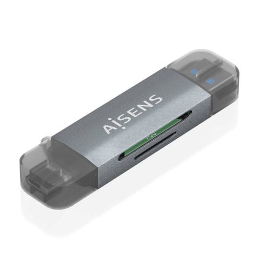 Lector de Tarjetas AISENS ASCR-2AC08-GR USB 3.2 Gen 1 USB-A USB-C SD microSD MMC Gris