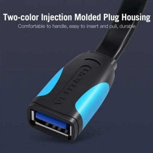 Cable USB 3.0 VENTION VAS-A13-B100 Alargador 1m 5Gbps Blindado Oro Azul/Negro