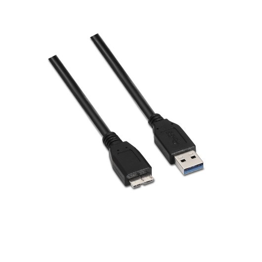 Cable AISENS A105-0043 USB 3.0 A-M a Micro B-M 1m Negro 5Gbps Apantallado