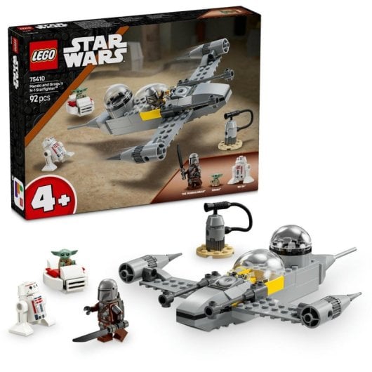 Lego Star Wars Caza Estelar N-1 de Mando y Grogu, Nave y Figuras del Mandaloriano 4+ Años