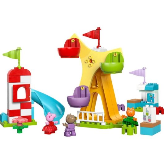 Lego Duplo Peppa Pig Feria con Noria de Juguete y 3 Figuras para Niños de 2+ Años
