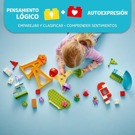 Lego Duplo Peppa Pig Feria con Noria de Juguete y 3 Figuras para Niños de 2+ Años