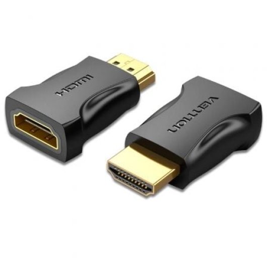 Adaptador HDMI Vention AIMB0 4K@60Hz Macho-Hembra Chapado en Oro Negro