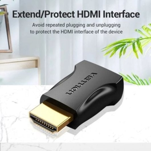 Adaptador HDMI Vention AIMB0 4K@60Hz Macho-Hembra Chapado en Oro Negro