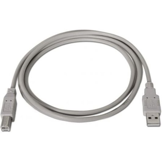 Cable USB AISENS A101-0003 3m USB 2.0 A Macho a B Macho Beige Apantallado