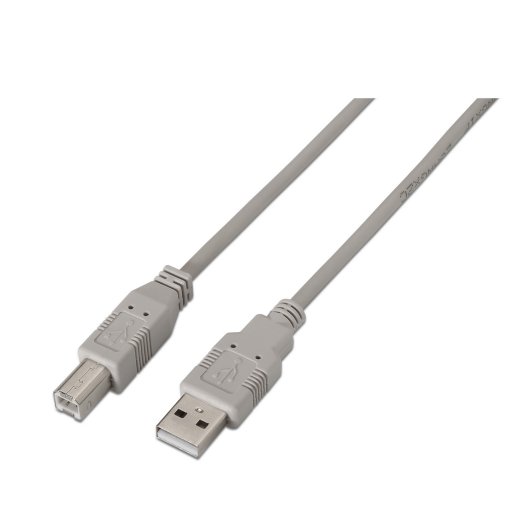 Cable USB AISENS A101-0003 3m USB 2.0 A Macho a B Macho Beige Apantallado