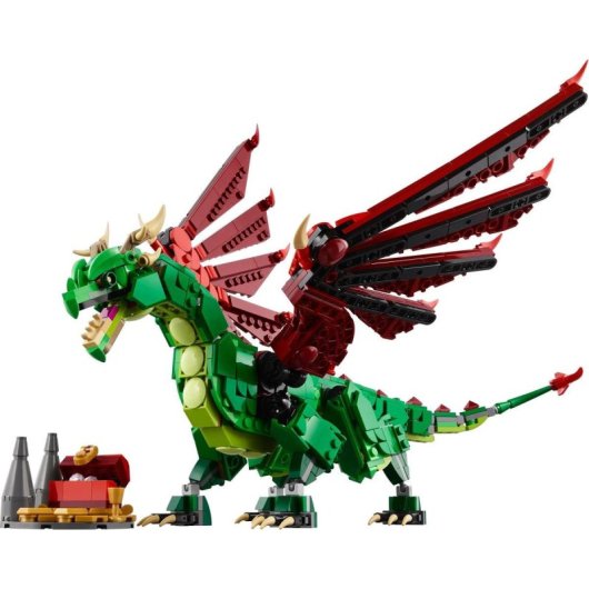 Lego Creator 3en1 Dragón Medieval Transformable en Ave Fénix o Serpiente Marina, 9+ Años
