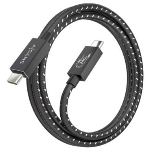 Cable USB AISENS A156-0868 USB4 40Gbps Tipo-C 240W 1.5m Negro E-marker