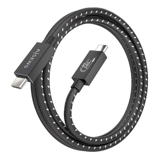 Cable USB AISENS A156-0868 USB4 40Gbps Tipo-C 240W 1.5m Negro E-marker