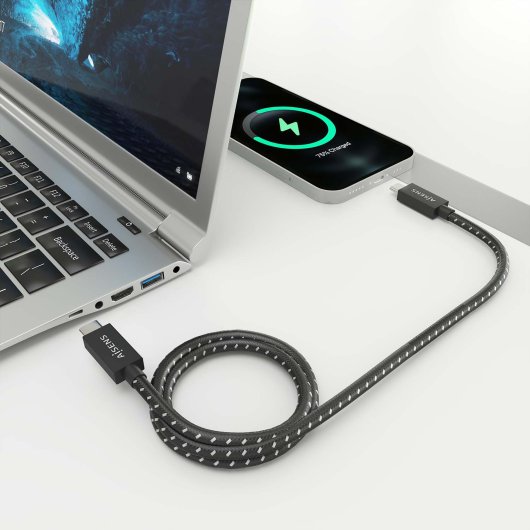 Cable USB AISENS A156-0868 USB4 40Gbps Tipo-C 240W 1.5m Negro E-marker