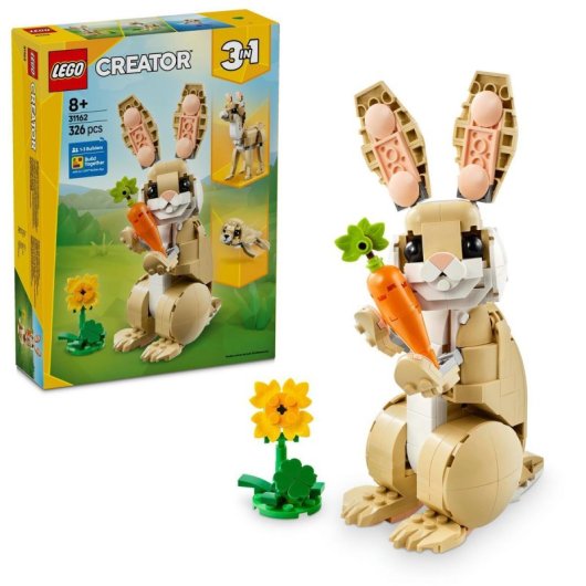 Lego Creator 3en1 Lindo Conejito Transformable en Foca o Llama, Juguete para Niños de 8+ Años