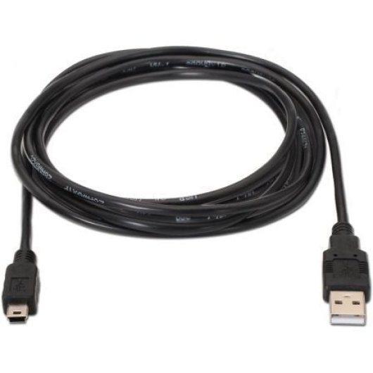 Cable USB 2.0 AISENS A101-0024 1m MiniUSB 5 pines Negro 60Mbps 2.5W