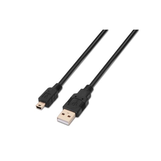 Cable USB 2.0 AISENS A101-0024 1m MiniUSB 5 pines Negro 60Mbps 2.5W