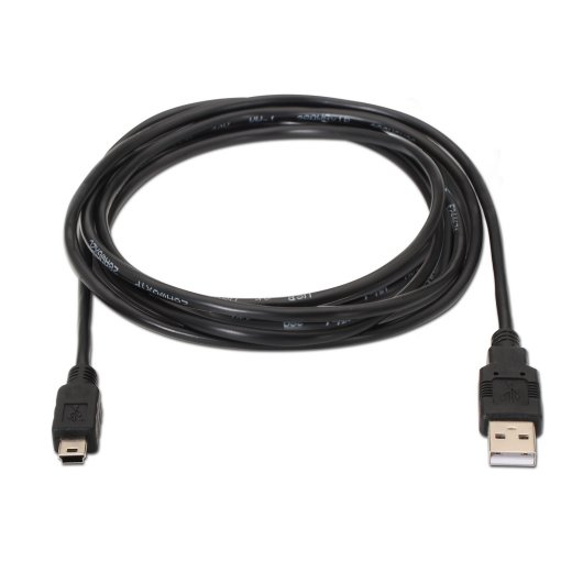 Cable USB 2.0 AISENS A101-0024 1m MiniUSB 5 pines Negro 60Mbps 2.5W