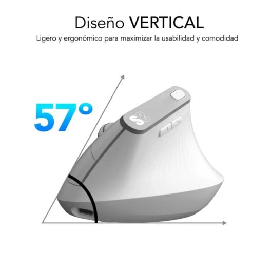Ratón SUBBLIM inalámbrico 4000 DPI vertical ergonómico Bluetooth dual