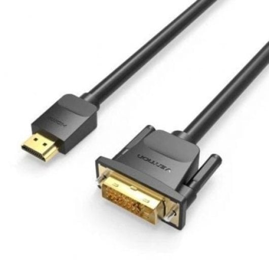 Cable Conversor Vention ABFBG DVI-D HDMI 1.5m Chapado en Oro Apantallado Negro