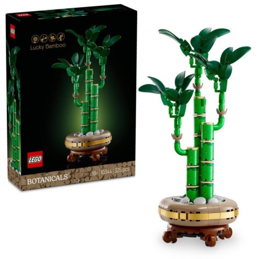 Lego Botanicals Bambú de la Suerte, Planta Artificial y Decoración Hogar para Adultos