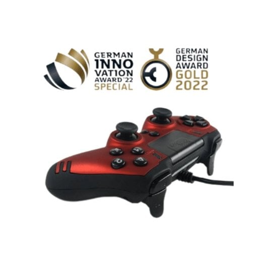 Gamepad Steelplay JVAMUL00151 Rojo Retroiluminación LED Botones Programables 3m PS4/PC